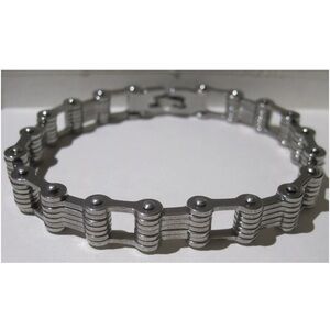 NEW Men's Stainless Steel Motorcycle Bike Chain Bracelet Polished 11.11mm